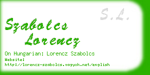 szabolcs lorencz business card